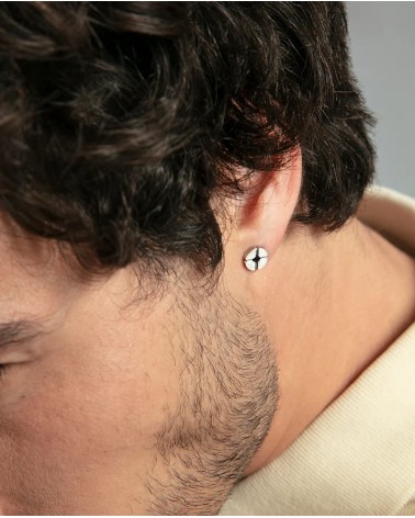 Pendientes Viceroy Hombre Magnum Acero Circonita Negra 0,7 cm 14388E01000 | Joyería Onix Lugo