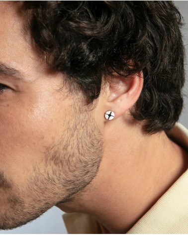 Pendientes Viceroy Hombre Magnum Acero Circonita Negra 0,7 cm 14388E01000 | Joyería Onix Lugo