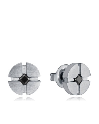 Pendientes Viceroy Hombre Magnum Acero Circonita Negra 0,7 cm 14388E01000 | Joyería Onix Lugo