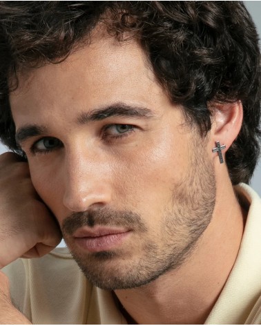 Pendientes Viceroy Hombre Magnum Acero Cruz con Tramado Cadena 14377E01000 | Joyería Onix Lugo