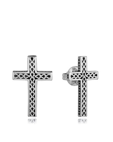 Pendientes Viceroy Hombre Magnum Acero Cruz con Tramado Cadena 14377E01000 | Joyería Onix Lugo