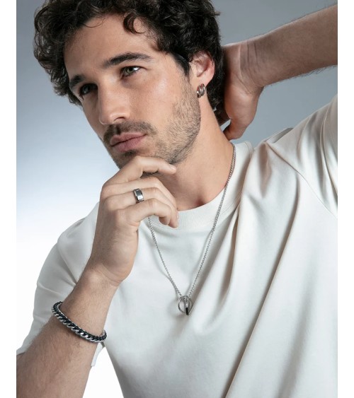 Pendientes Viceroy Hombre Magnum Aro Acero IP Negro Textura 1,6 cm 14373E01010 | Joyería Onix Lugo