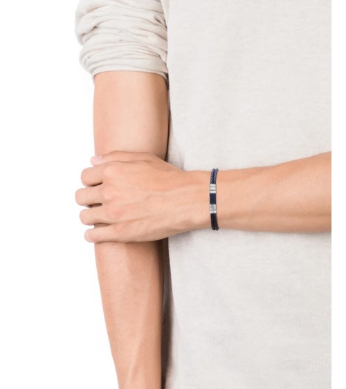Pulsera Viceroy Hombre Air Piel Trenzada Azul Cordón y Acero 6456P01013 | Joyería Onix Lugo