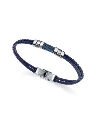Pulsera Viceroy Hombre Air Piel Trenzada Azul Cordón y Acero 6456P01013 | Joyería Onix Lugo