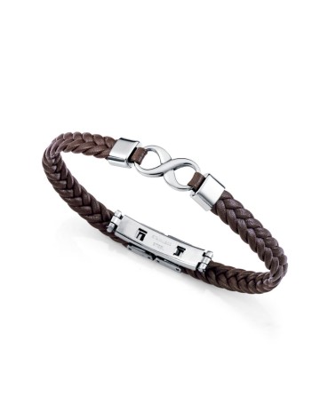 Pulsera Viceroy Hombre Magnum Piel Trenzada Marrón y Acero Infinito 14331P01011 | Joyería Onix Lugo