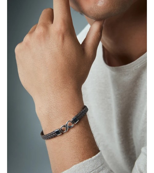 Pulsera Viceroy Hombre Magnum Piel Trenzada Marrón y Acero Infinito 14331P01011 | Joyería Onix Lugo