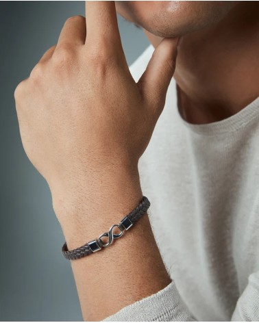 Pulsera Viceroy Hombre Magnum Piel Trenzada Marrón y Acero Infinito 14331P01011 | Joyería Onix Lugo