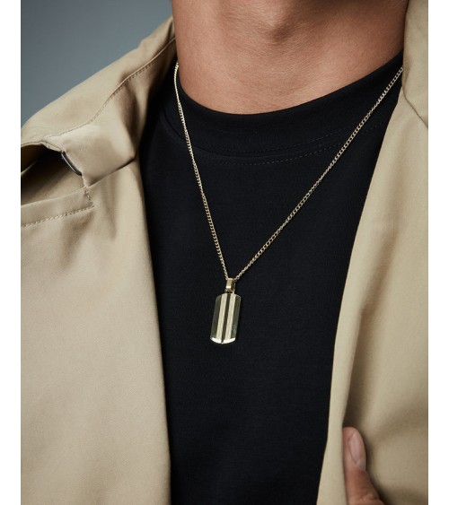 Collar Viceroy Hombre Acero IP Dorado Colgante Placa Rectangular 14343C01012 | Joyería Onix Lugo