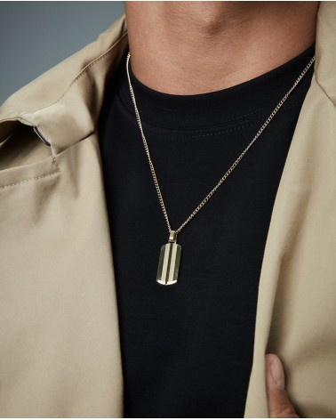 Collar Viceroy Hombre Acero IP Dorado Colgante Placa Rectangular 14343C01012 | Joyería Onix Lugo