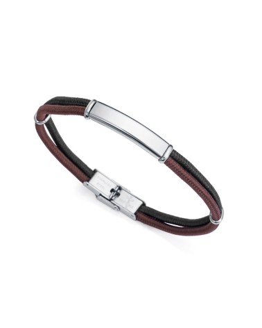 Pulsera Viceroy Hombre Heat Nailon Negro y Marrón con Placa de Acero 14018P01011 | Joyería Onix Lugo