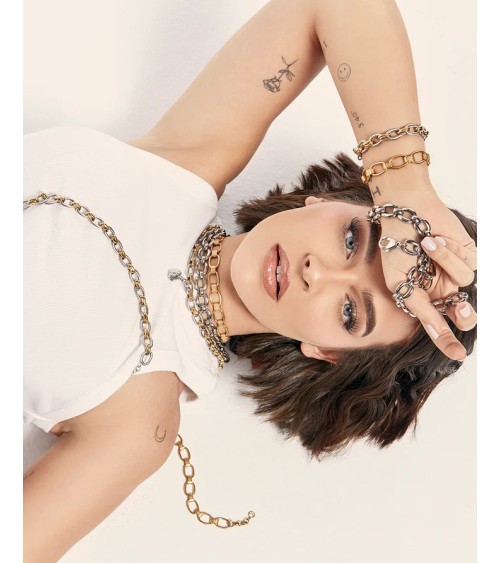 Pulsera Viceroy Laura Escanes Mujer Acero Bicolor Eslabones Dorados 75363P01019 | Joyería Onix Lugo