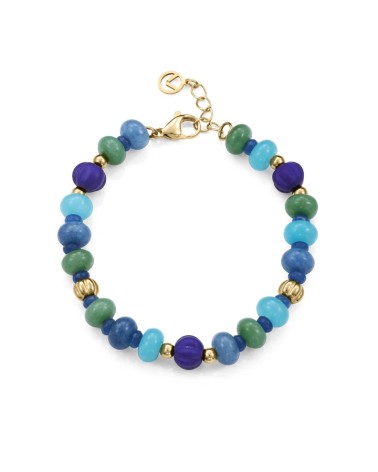 Pulsera Viceroy Mujer Acero IP Dorado Piedras y Cristales Azules Verdes 14355P01019 | Joyería Onix Lugo