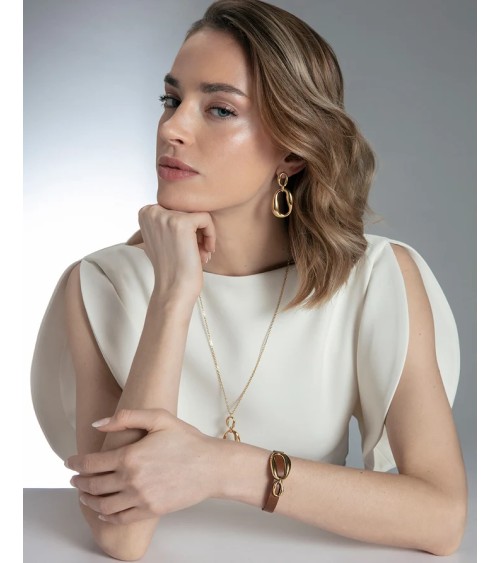 Pendientes Viceroy Mujer Colgantes Acero IP Dorado Orgánicos 15205E01012 | Joyería Onix Lugo