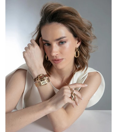 Pendientes Viceroy Mujer Colgantes Acero IP Dorado Orgánicos 15205E01012 | Joyería Onix Lugo
