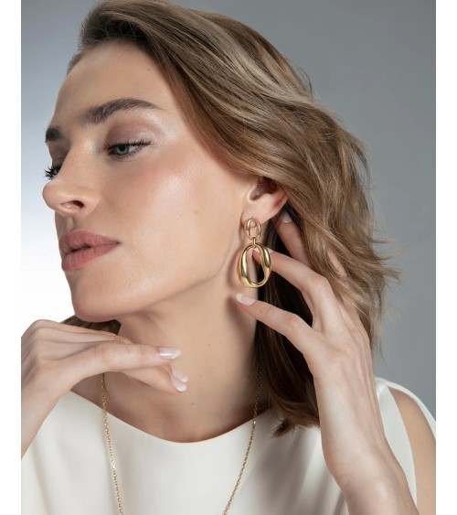 Pendientes Viceroy Mujer Colgantes Acero IP Dorado Orgánicos 15205E01012 | Joyería Onix Lugo
