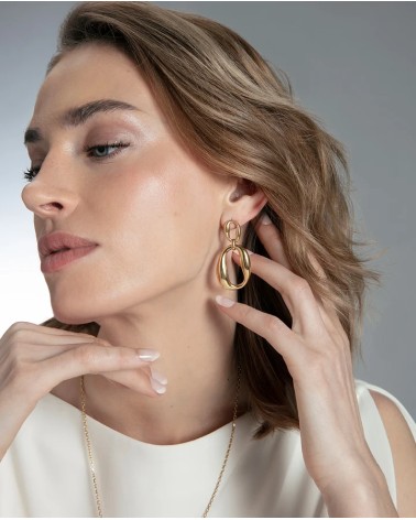 Pendientes Viceroy Mujer Colgantes Acero IP Dorado Orgánicos 15205E01012 | Joyería Onix Lugo