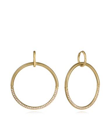 Pendientes Viceroy Mujer Aro Tubogas Acero IP Dorado Circonitas 15206E01012 | Joyería Onix Lugo