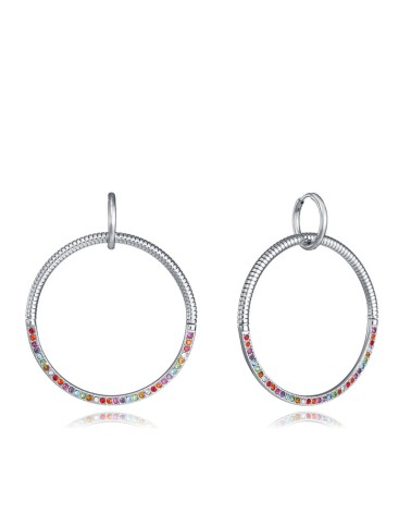 Pendientes Viceroy Mujer Aro Tubogas Acero Plata Circonitas Colores 15206E01019 | Joyería Onix Lugo