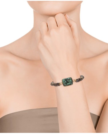 Pulsera Viceroy Chic Mujer Acero Dorado Cuentas y Piedra Verde 1344P01016 | Joyería Onix Lugo