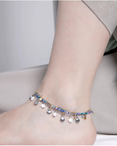 Tobillera Viceroy Acero Plata Conchas de Mar y Estrellas Blancas 14171T01000 | Joyería Onix Lugo