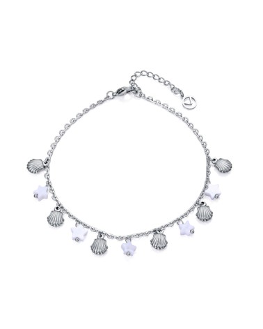 Tobillera Viceroy Acero Plata Conchas de Mar y Estrellas Blancas 14171T01000 | Joyería Onix Lugo