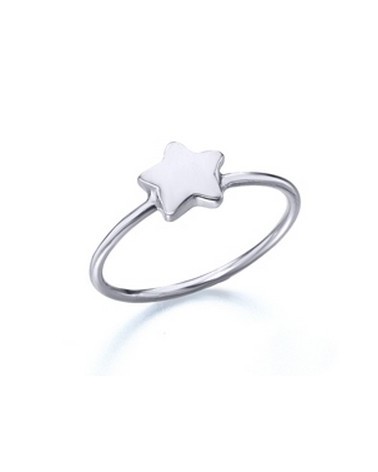 Anillo fino estrella plateada