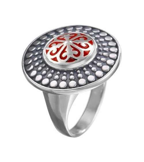 Anillo pop de plata rojo