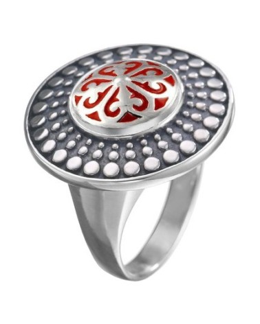 Anillo pop de plata rojo