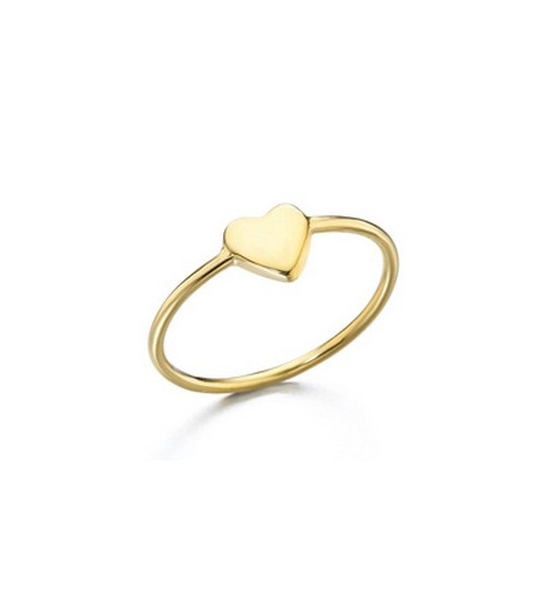 Anillo fino dorado corazón