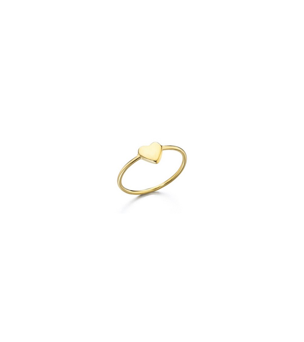 Anillo fino dorado corazón