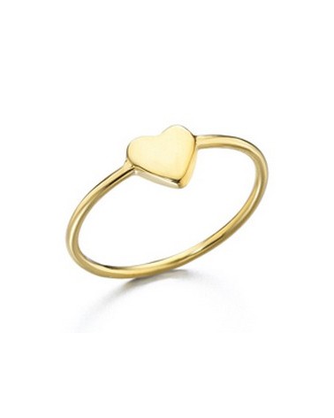 Anillo fino dorado corazón